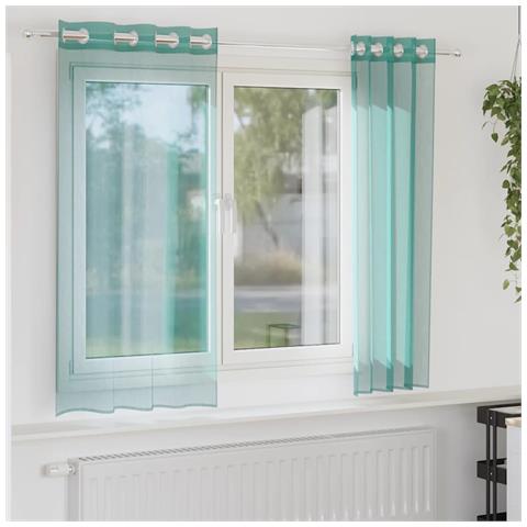 Tende In Voile Con Occhielli 2 Pz Turchese - Foto 1