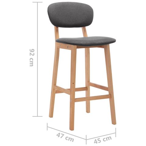 Lusso Casadino - Sgabelli Da Bar 2 Pz Grigio Scuro In Tessuto - Foto 8