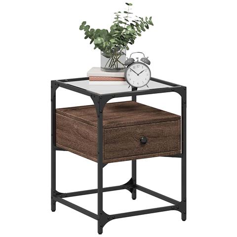 Lusso Casadino - Comodino Rovere Marrone 40x40x55 Cm In Legno Multistrato - Foto 2