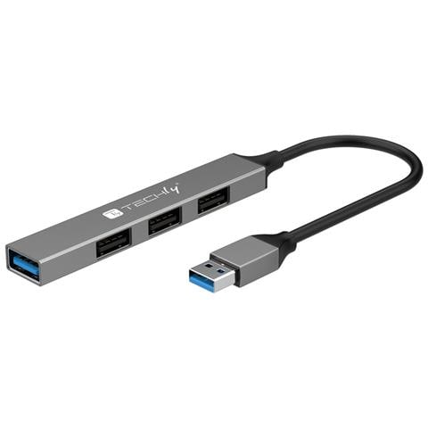 IUSB32-HUB4A-3U2SLS replicatore di porte e docking station per laptop Cablato USB 3.2 Gen 1 (3.1 Gen 1) Type-A Grigio - Foto 1