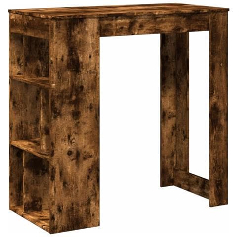 Tavolo Bar con Rastrelliera Rovere 102x50x103,5 cm Multistrato - Foto 1