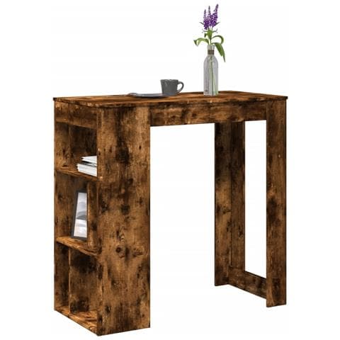 Tavolo Bar con Rastrelliera Rovere 102x50x103,5 cm Multistrato - Foto 2