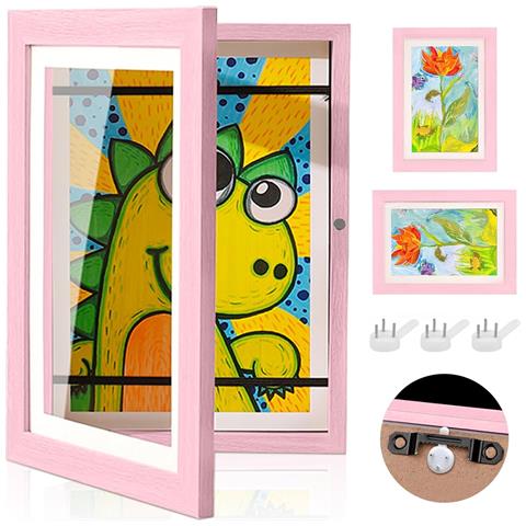 Cornice Per Foto A4 In Legno Rosa 32 X 24 Cm - Foto 1