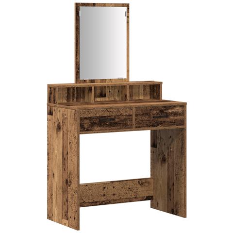 Tavolo da Trucco con Cassetti in Legno Antico 79x41x140 cm - Foto 1