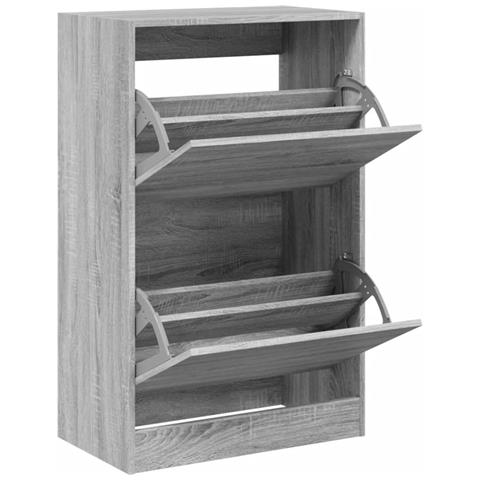 Scarpiera Grigio Sonoma 60x34x96,5 cm in Legno Multistrato - Foto 1