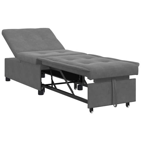 Divano letto Grigio scuro 67 x 194 x 82 cm - Foto 1