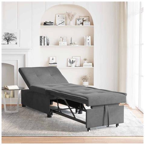 Divano letto Grigio scuro 67 x 194 x 82 cm - Foto 2