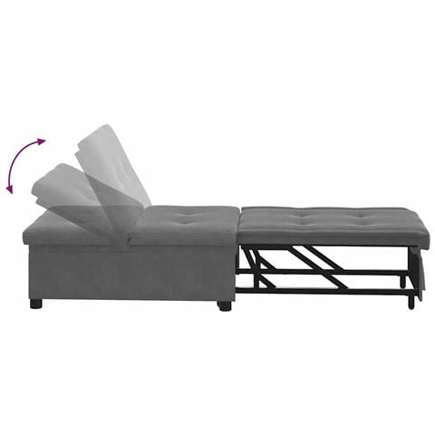 Divano letto Grigio scuro 67 x 194 x 82 cm - Foto 9