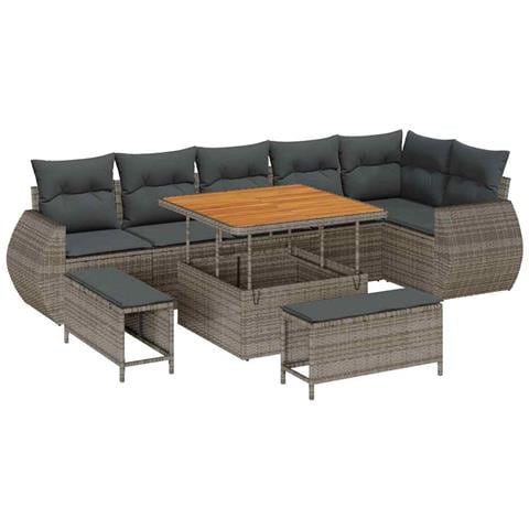 Set Divano da Giardino 9 pcs Grigio 100 x 100 x 71 cm - Foto 1