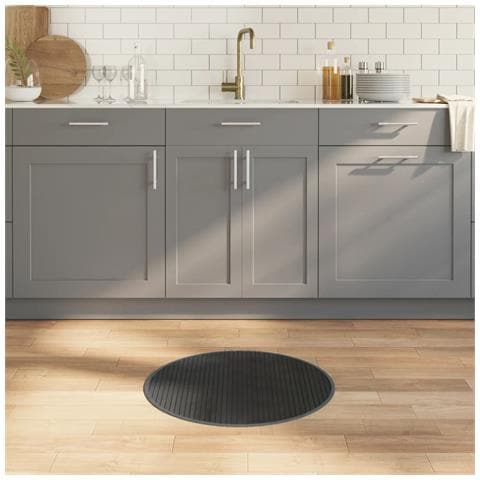 Tappeto Rotondo Grigio 60 cm in Bambù - Foto 2