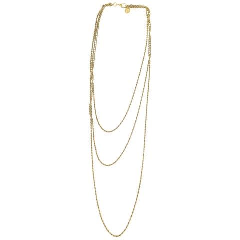 Collana Lunga Trinity In Ottone Placcato Oro - Foto 1