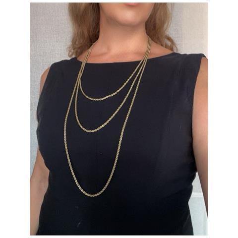 Collana Lunga Trinity In Ottone Placcato Oro - Foto 3