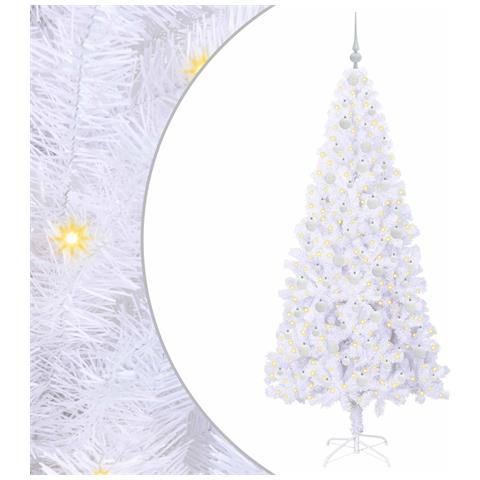 Albero di Natale artificiale Bianco 210 cm PVC e Acciaio - Foto 1