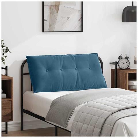 Cuscino per Schiena Blu 100 x 50 cm Tessuto in Cords - Foto 2