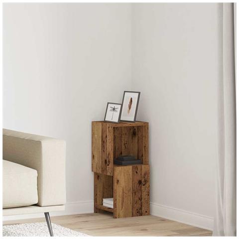Mobile angolare Bianco 25,5x25x55cm Legno multistrato - Foto 2