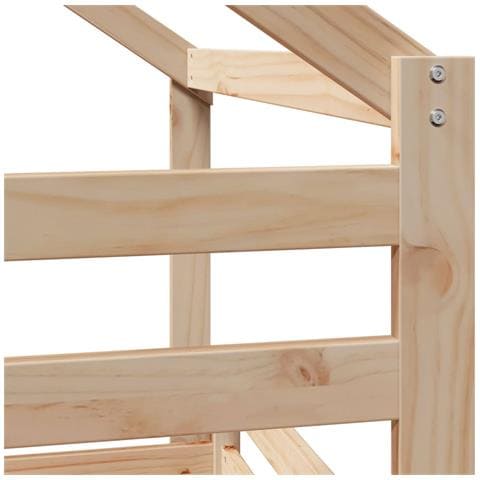 Letto a Castello senza Materasso 90x190 cm Legno di Pino - Foto 9