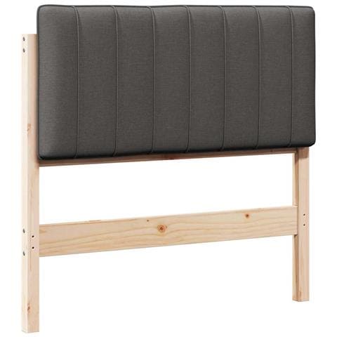 Testiera imbottita Marrone e grigio scuro 90 cm Pino massello - Foto 1
