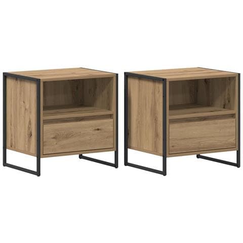 Comodino 2 pcs Rovere Artigianale 50 x 39,5 x 50 cm - Foto 1