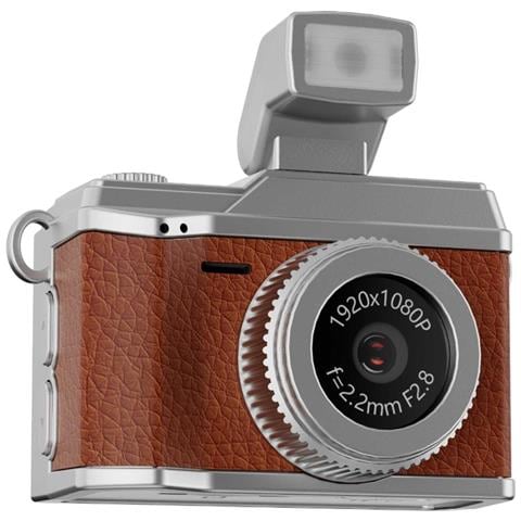 Mini Fotocamera Retrò Con Flash: Video Hd 1080p, Stile Vintage, Registratore Portatile Brown - Foto 1