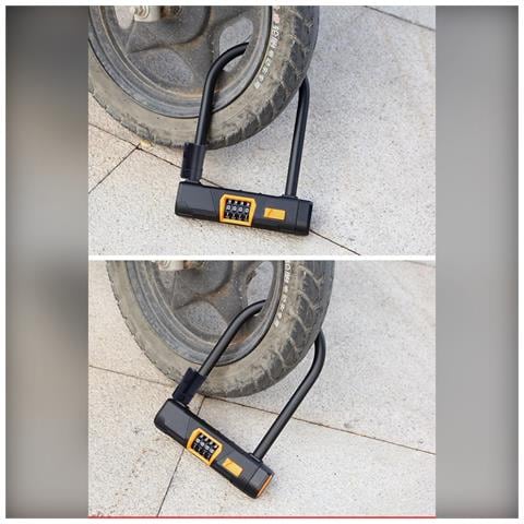 Lucchetto Antifurto A U Ad Alta Sicurezza Con Combinazione E Cavo In Acciaio - Foto 5