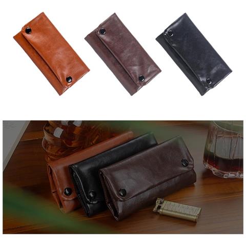 Custodia Vintage Portatile Per Tabacco Con Porta Cartine - Custodia In Morbida Pelle Pu Brown - Foto 2