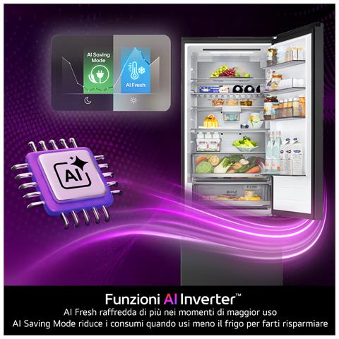 GBBS323CPY Frigorifero combinato Fit & Max 60cm, Classe C, 375L, AI Inverter, Prime Silver - Foto 15