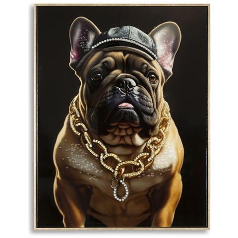 Dipinto Su Tela Bully Donna Con Cappello E Occhiali, 62x82 Cm - Foto 1
