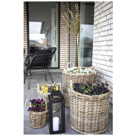 Set Di 4 Cesti Caor In Rattan Kubu Naturale - Misure Assortite - Foto 2