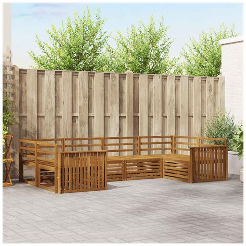 Set divani 6 pcs Naturale Legno di Acacia Massello - Foto 2