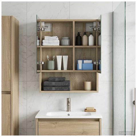 Mobiletto per specchio da bagno Rovere Sonoma 50 x 14,5 x 70 cm - Foto 2