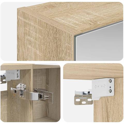 Mobiletto per specchio da bagno Rovere Sonoma 50 x 14,5 x 70 cm - Foto 9
