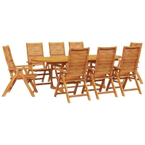 Set da Pranzo per Giardino 9 pcs Marrone - Foto 1