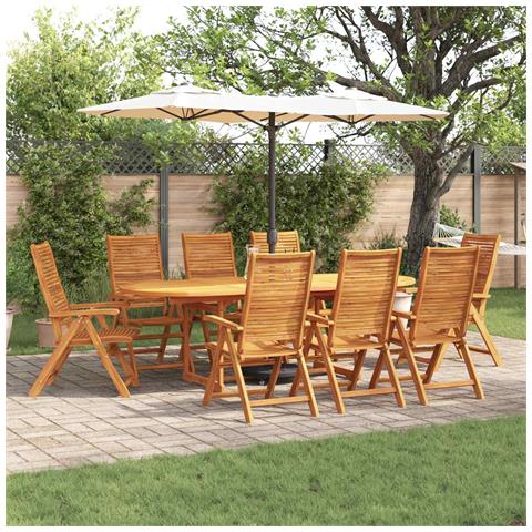 Set da Pranzo per Giardino 9 pcs Marrone - Foto 2