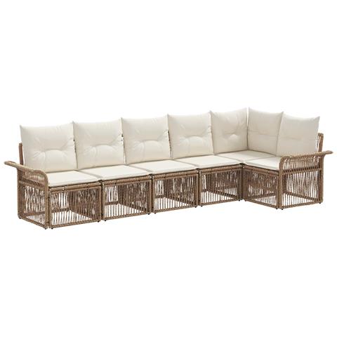 Set Divano da Giardino 6 pcs Beige polyrattan - Foto 1