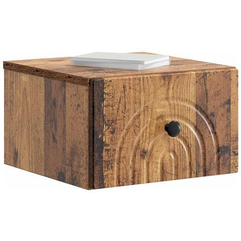 Mobiletto da notte a muro 2 pcs Legno antico 33 x 34,5 x 20 cm - Foto 2