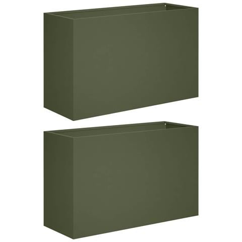 Vaso da giardino 2 pz Verde Oliva 80 x 40 x 50 cm - Foto 1