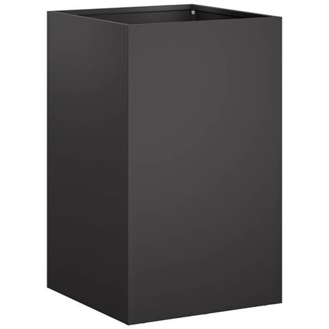 Vaso da giardino Nero 30 x 30 x 50 cm Acciaio laminato a freddo - Foto 1