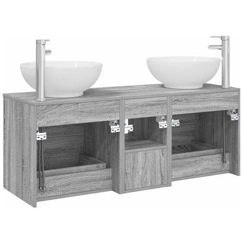 Set di mobili per il bagno 3 pz Sonoma grigio - Foto 10
