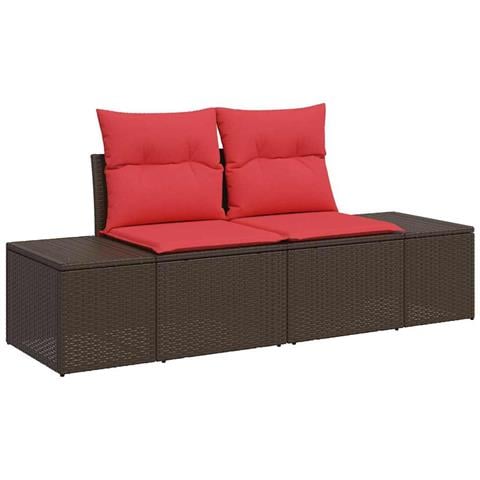 Set Divano da Giardino 9 pz Marrone polyrattan - Foto 10