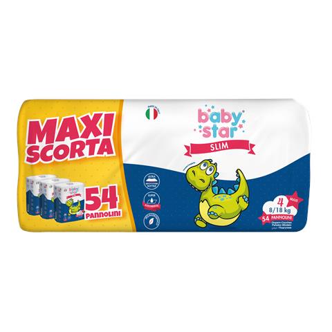 Pannolini Babystar Slim Maxiscorta Taglia 4 54 Pezzi - Foto 1