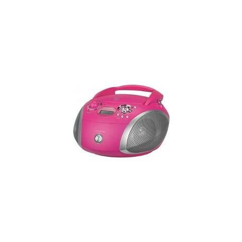 Radio portatile con lettore CD supporto MP3 / WMA Colore Rosa / Silver - Foto 5