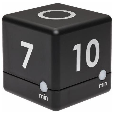 Timer Digitale Cube, Plastica, Nero, 6 x 6 x 6 cm - Foto 1