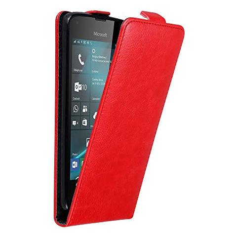 Custodia Compatibile Con Nokia Lumia 550 In Rosso Mela - Coperchio Protettivo In Design Flip Con Chiusura Magnetica - Foto 1
