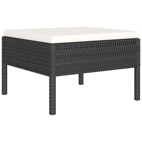 Set Divani da Giardino 6 pz con Cuscini in Polyrattan Nero - Foto 7