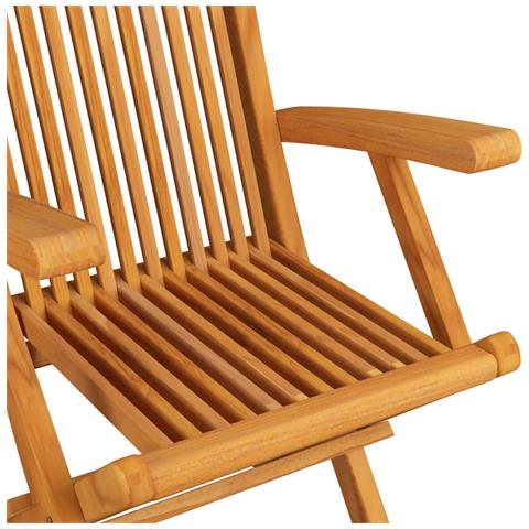 Sedie da Giardino con Cuscini Blu 6 pz in Massello di Teak - Foto 2