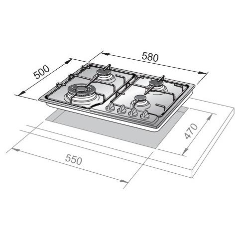 Piano Cottura FRO 46 ASV a Gas 4 Fuochi Gas Colore Rame - Foto 3