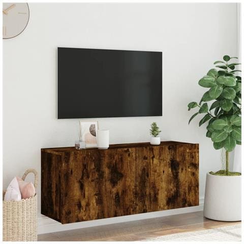 Mobile Tv A Parete Rovere Fumo 100x30x41 Cm - Foto 3