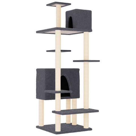 Albero Per Gatti Con Tiragraffi In Sisal Grigio Scuro 154 Cm - Foto 1