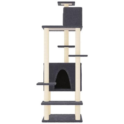 Albero Per Gatti Con Tiragraffi In Sisal Grigio Scuro 154 Cm - Foto 2