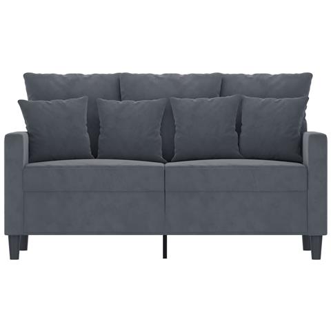Divano A 2 Posti Grigio Scuro 120 Cm In Velluto - Foto 3